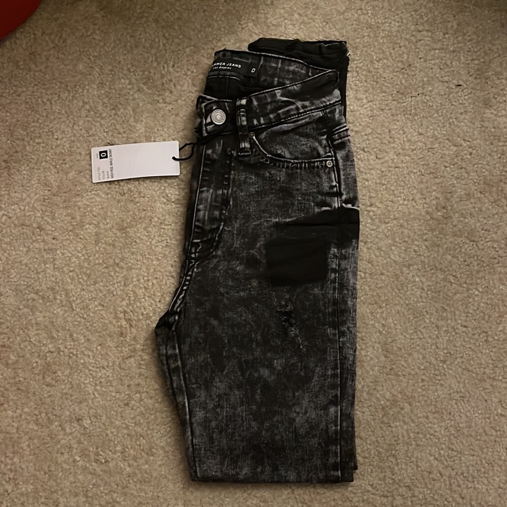 Fashion Nova black acid wash skinny jeans